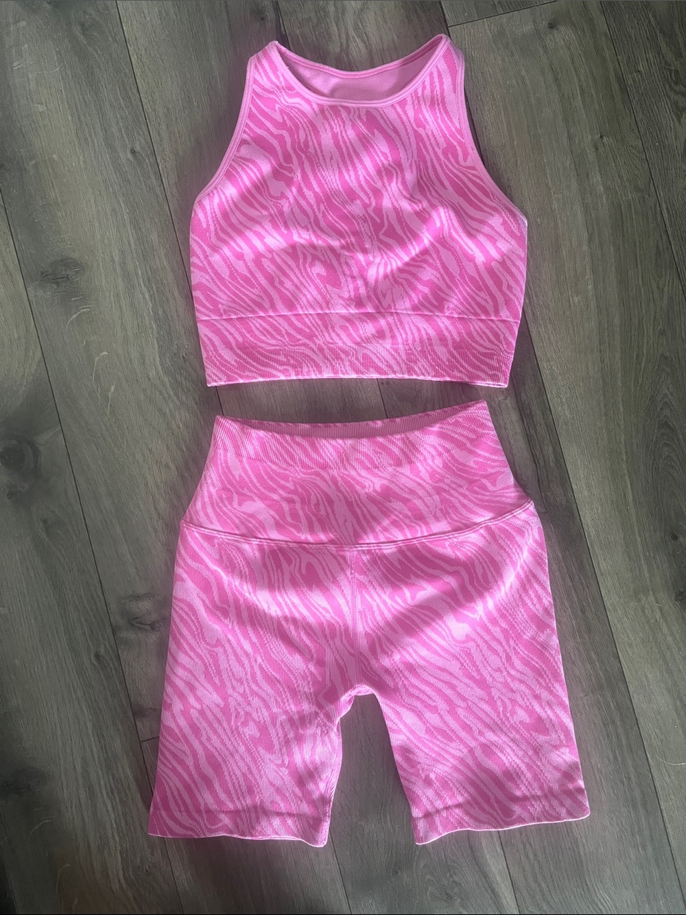 Spiritual Gangster Pink Zebra Workout Set Size XS/S